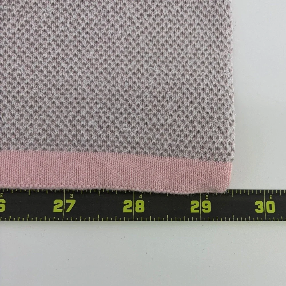 Elegant Baby Luxury Cotton Jacquard Knit Blanket Pink White Repeats Bunny Face